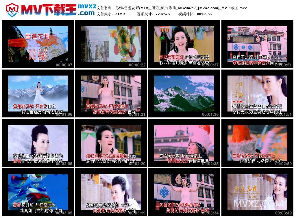 苏畅-雪莲花开(MTV)_国语_流行歌曲_MC204717